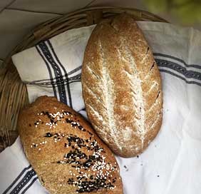 French Boule whole wheat score bread